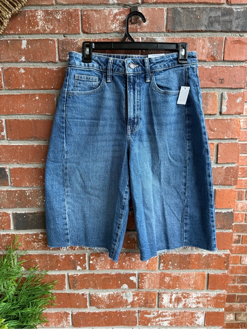 Time and Tru High-Rise Denim Long Length Shorts NWT
